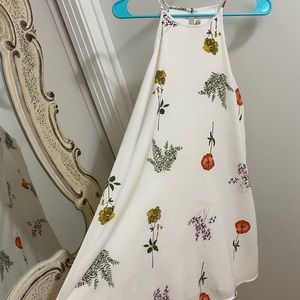 Nwot floral flower summer dress tunic cute new halter look forever 21 white